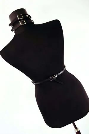 Faux Leather Chest Harness Collar Body Strap for Women