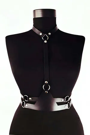 Faux Leather Chest Harness – Adjustable Body Strap Waist Belt
