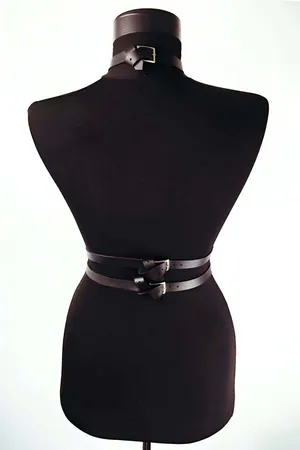 Faux Leather Chest Harness – Adjustable Body Strap Waist Belt