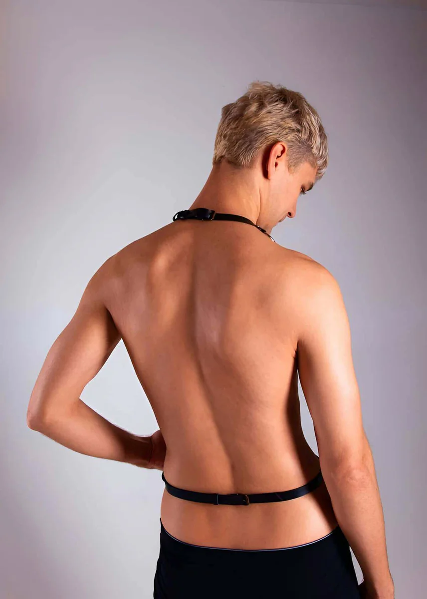 Mens Leather Harness Body Chest Strap for Clubwear Fashion