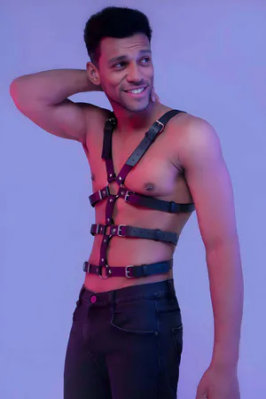 Mens Faux Leather Harness – Adjustable Body Chest Straps
