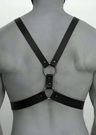 Mens Harness – Adjustable Faux Leather Chest Body Harness for Men