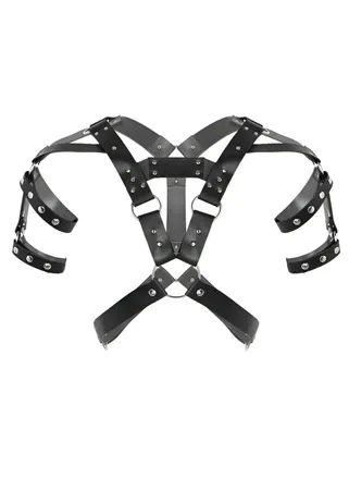 Mens Leather Harness – Adjustable Chest & Shoulder Body Straps