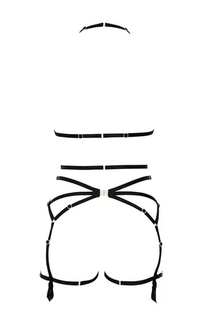 Body Harness Lingerie Set - Full Garter Strap Design