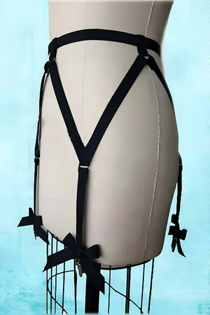 Garter Harness with Bows - Adjustable Strap Thigh Lingerie