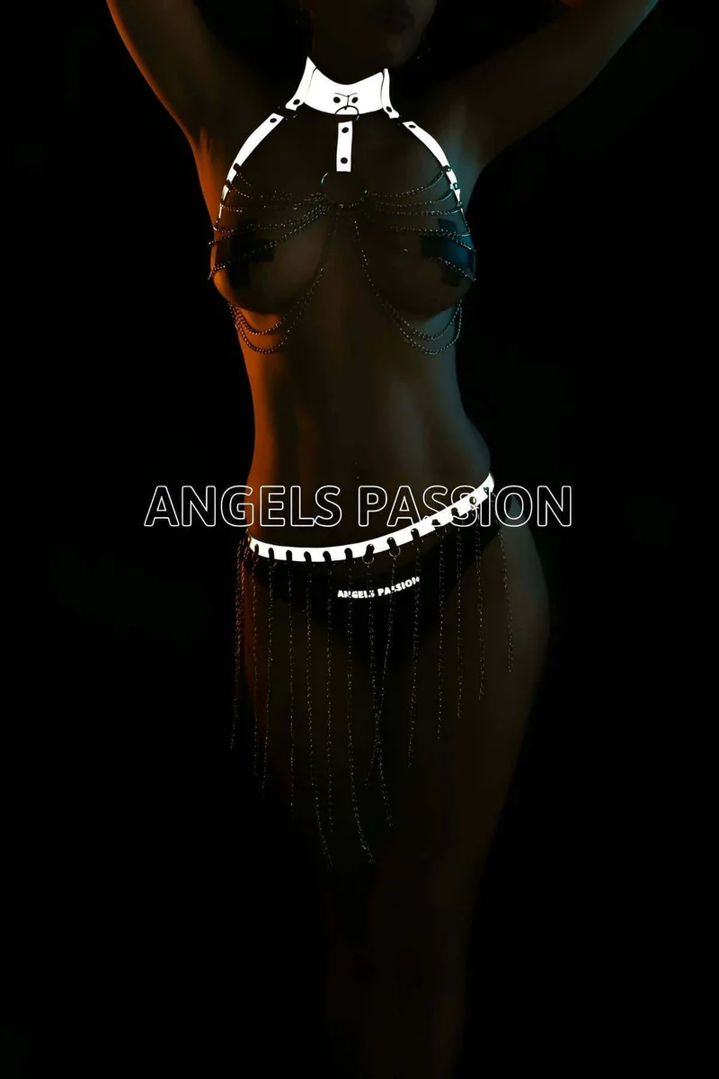 Reflective Harness Set with Body Chains & Chain Skirt