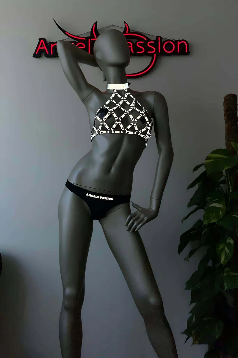 Reflective Harness Top – Festival Rave Halter Chest Piece