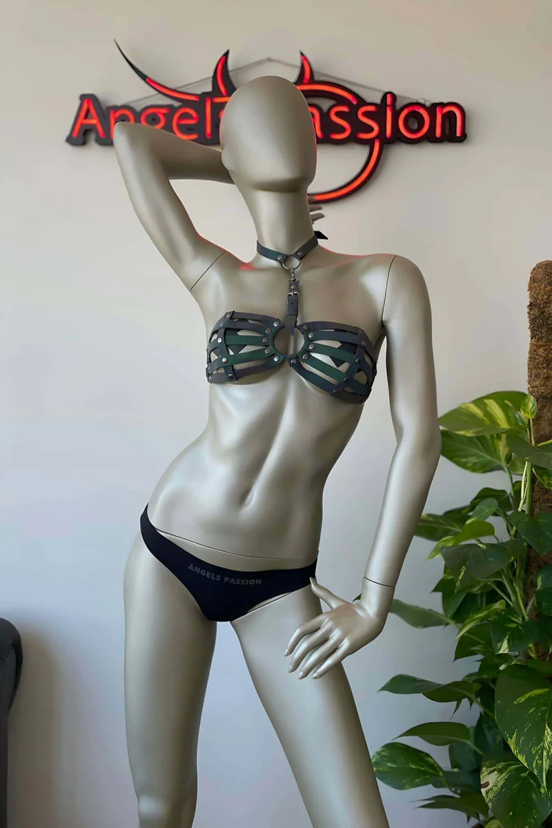 Reflective Harness Bra Top – Iridescent Rave Festival Wear
