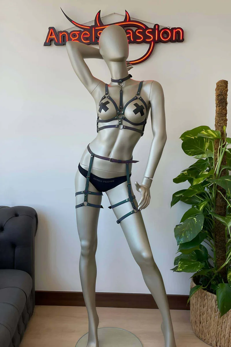 Reflective Harness Set with Rainbow Glow Garter Straps