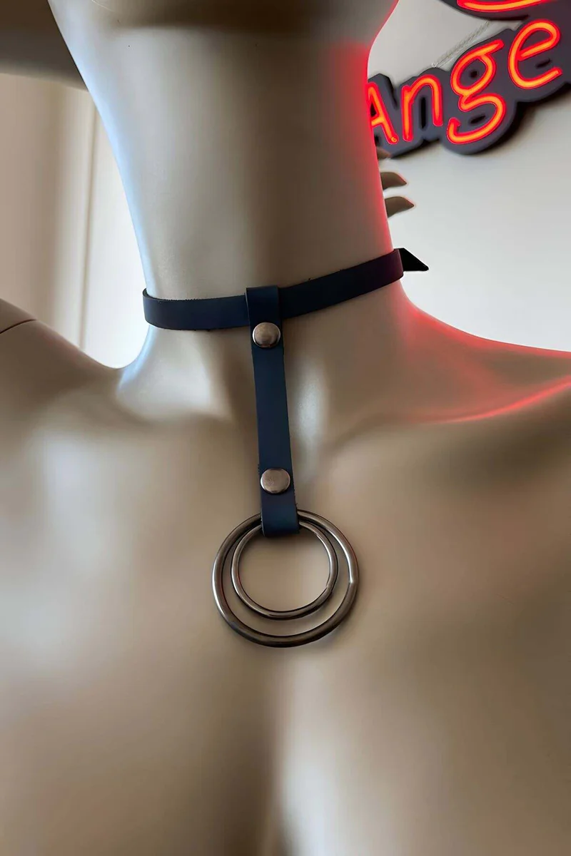 Reflective Choker Iridescent Rainbow O-Ring Drop Harness