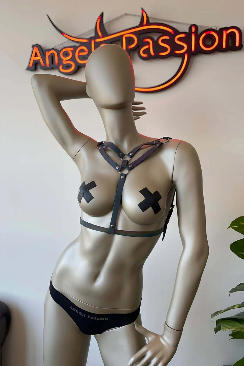 Iridescent Reflective Harness Chest Strap for Women