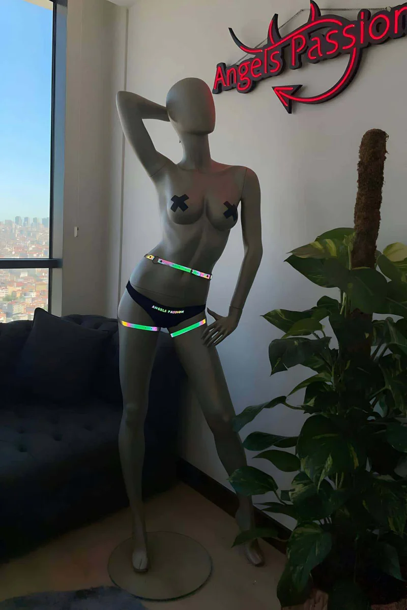 Reflective Iridescent Body Harness for Women - Adjustable
