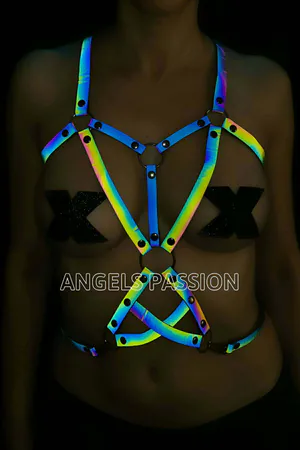 Reflective Harness Top for Rave Festivals and Nightlife