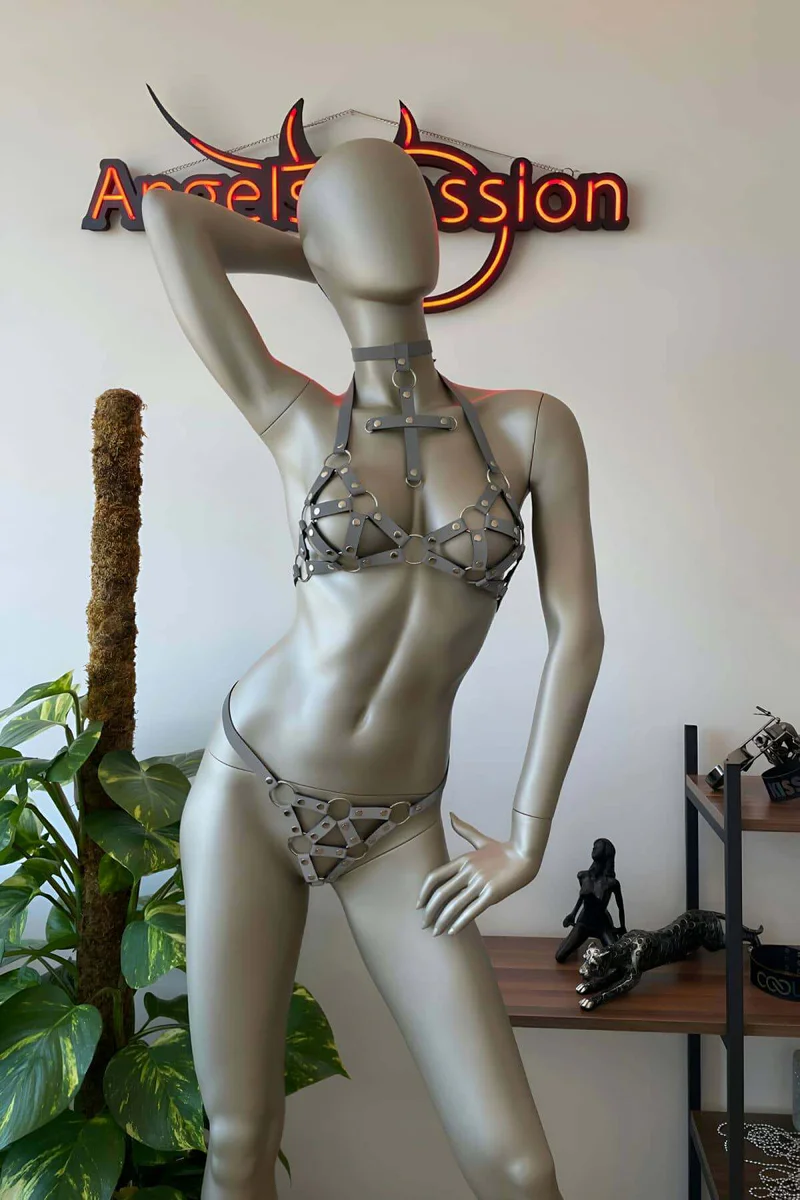 Reflective Harness Bra Set - Sexy Luminous Rave Lingerie