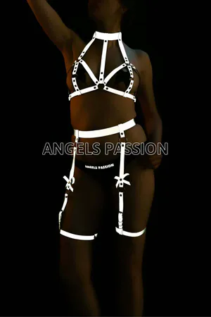 Reflective Harness Set | Glowing Festival & Rave Body Lingerie