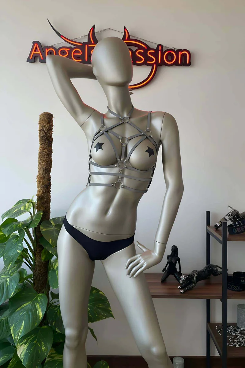 Reflective Chest Harness for Women - Adjustable Rave & Club Wear Top