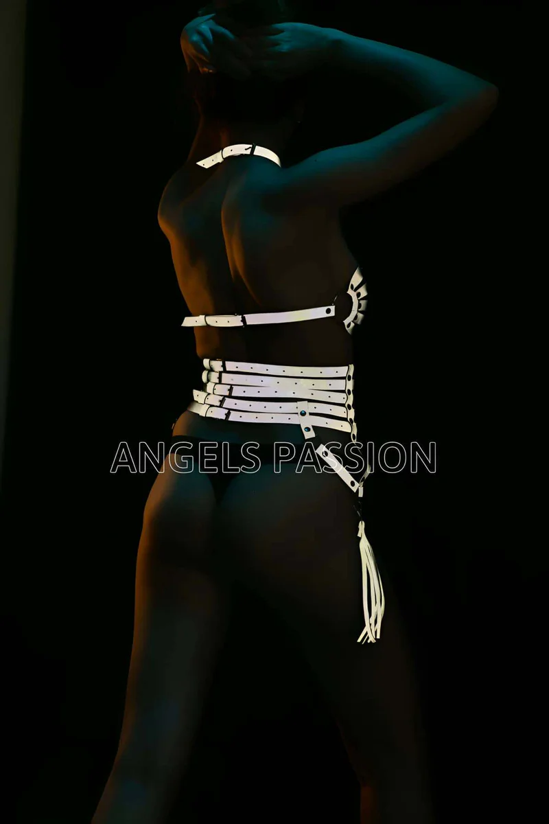Reflective Harness Rave Outfit Set - Festival Body Wear