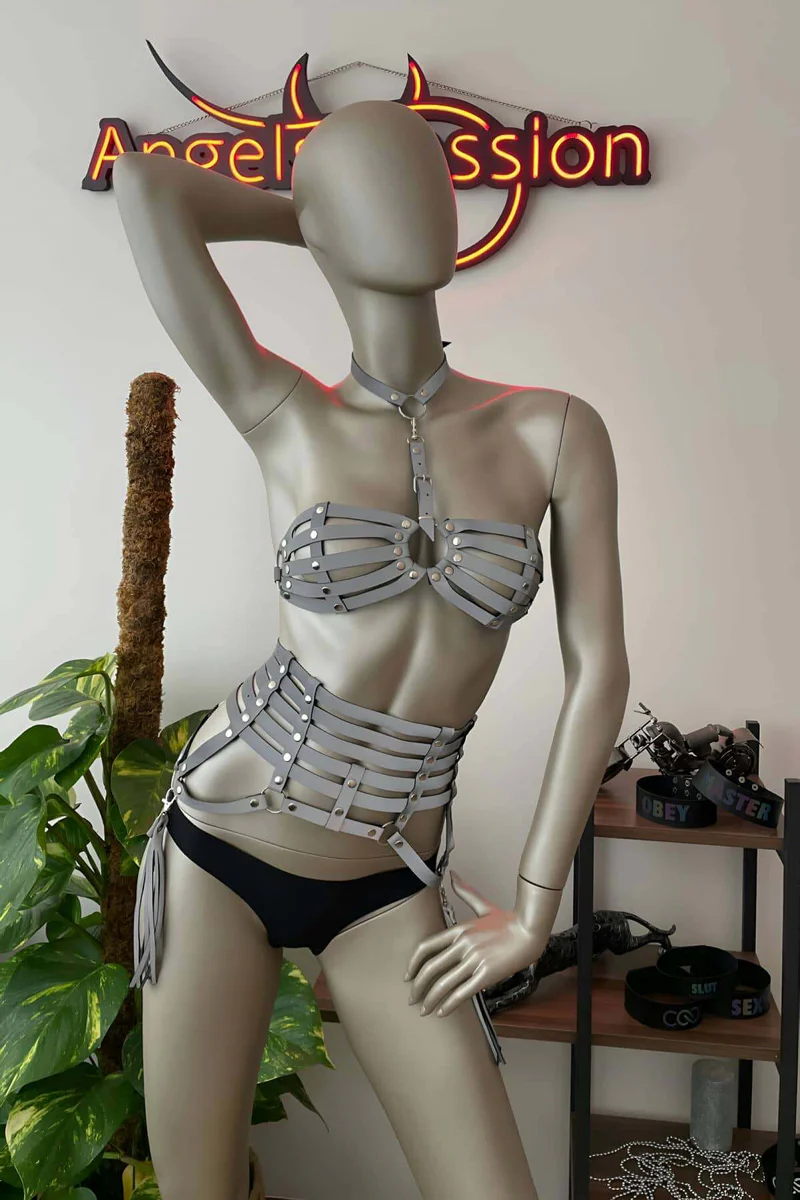 Reflective Harness Rave Outfit Set - Festival Body Wear