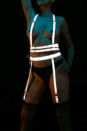 Reflective Body Harness Set – Sexy Garter Rave Wear & Lingerie