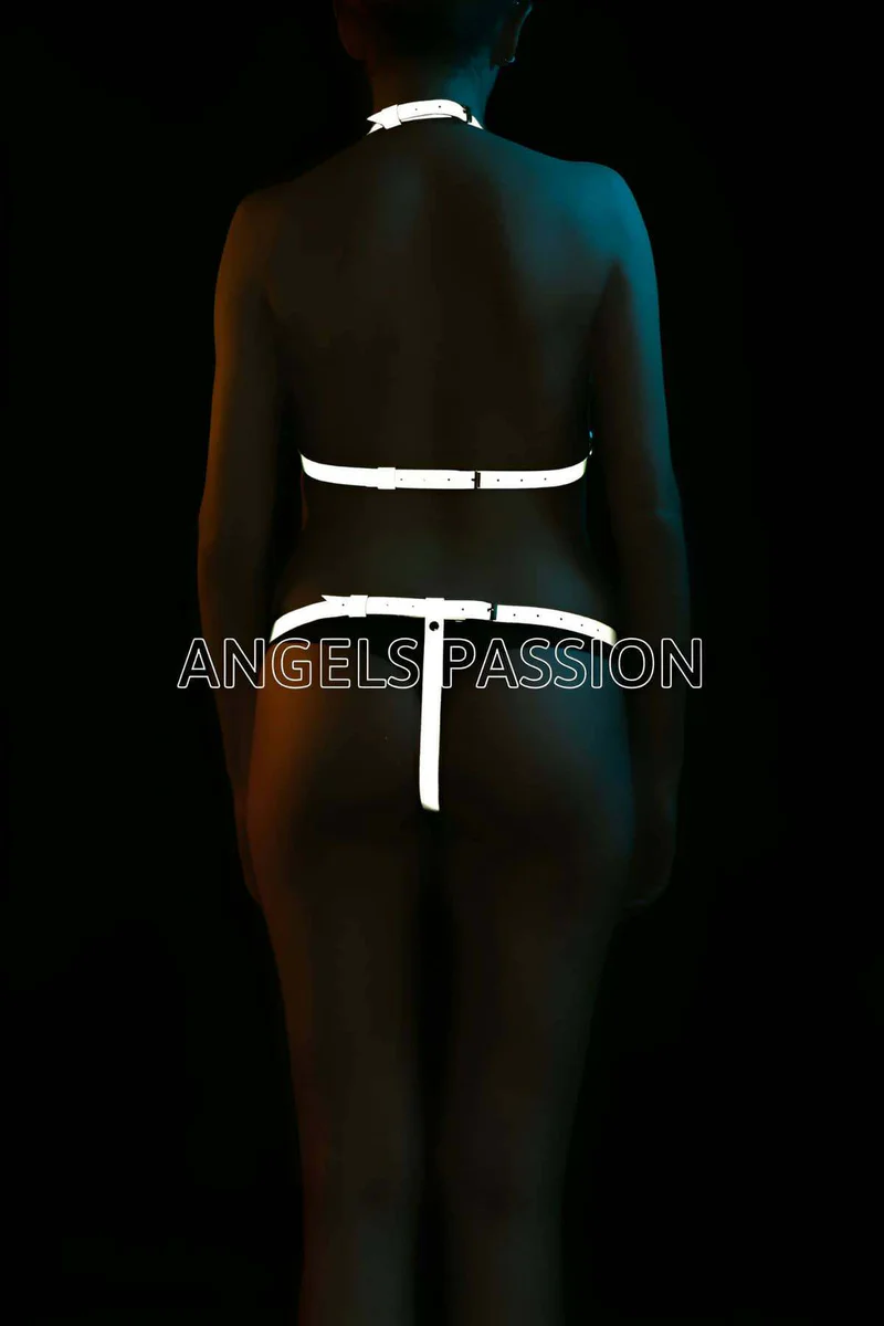 Reflective Harness Bra Set - Sexy Clubwear Festival Outfit