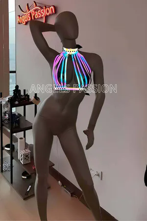 Rainbow Reflective Sexy Harness Bustier - APFT551
