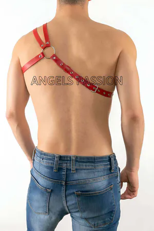 Leather Men's Arm and Shoulder Harness, Single Shoulder Men's Harness - APFTM20