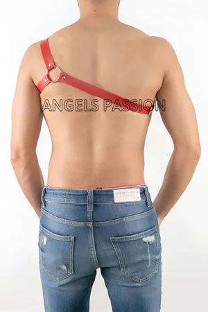 One Shoulder Sexy Leather Men's Harness - APFTM3