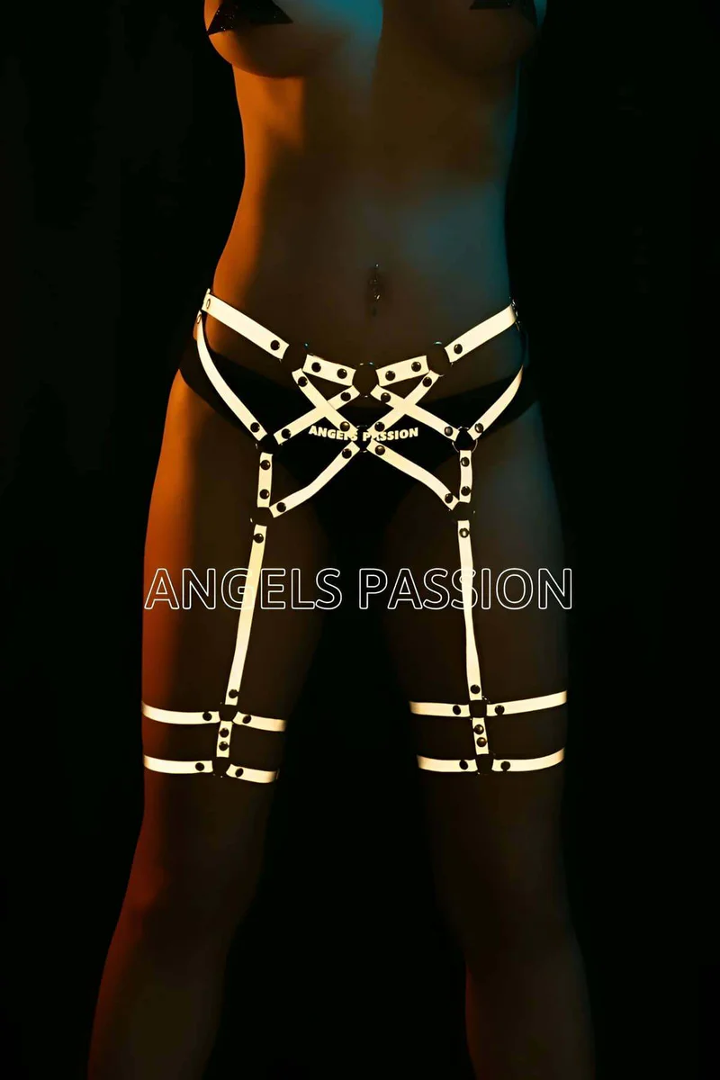 Reflective Garter Harness for Women - Rave Festival Thigh Straps