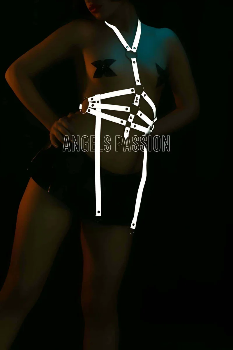 Reflective Body Harness Set for Women - Adjustable Rave Outfit