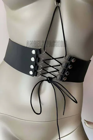 Leather Corset Harness with Adjustable Chest & Waist