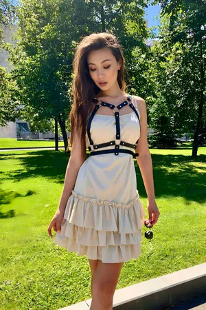 Siyah Faux Deri Göğüs Harness Kemer Ayarlanabilir Kayışlı