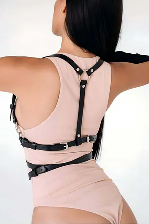 Stylish Leather Harness Wrapped Around the Waist - APFT751