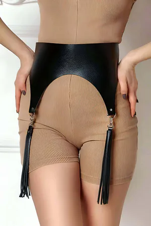 Tasseled Leather Corset Belt - APFT788