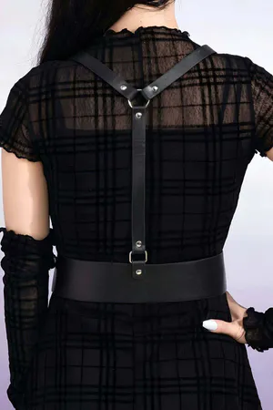 Leather Harness Over Dress - APFT925