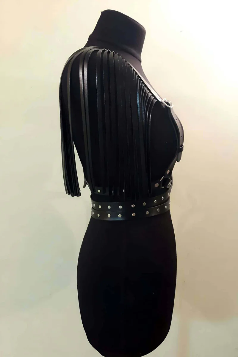 Studded Waist Harness Accessory Close
