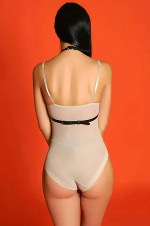 Women's Adjustable Leather Stylish Chest Harness - APFT1063