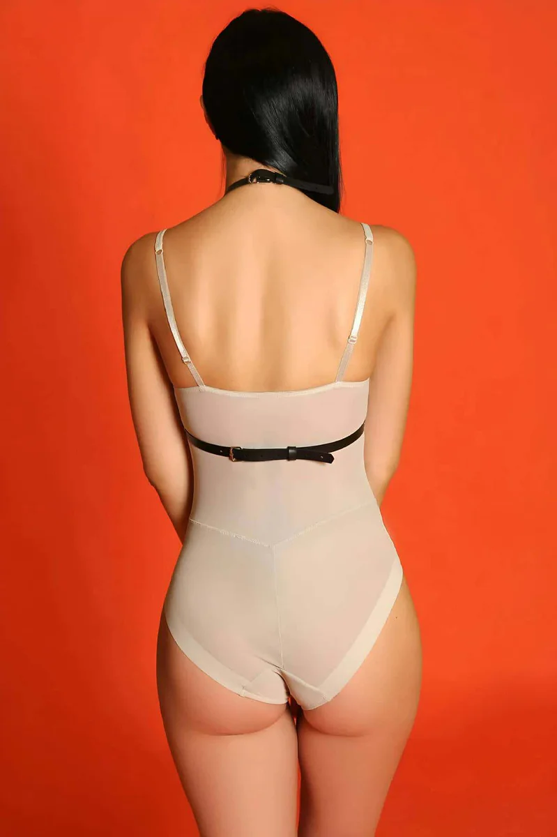 Adjustable Leather Body Harness for Women - Stylish Chest