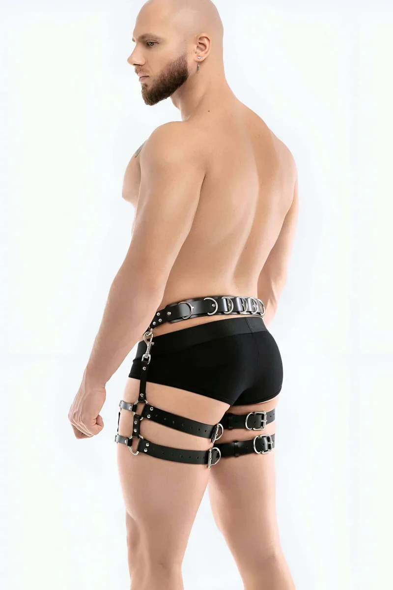 Black Vegan Leather Waist Belt with
