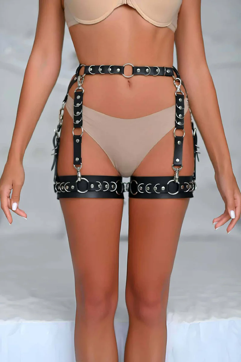 Faux Leather Thigh Harness Bands