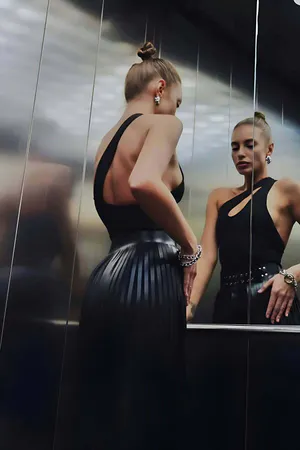 Tasseled Leather Skirt, Stylish Leather Skirt, Long Leather Skirt, Black Leather Skirt - APFT637