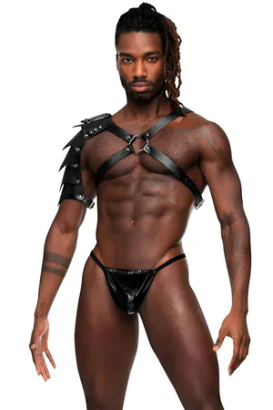 Gladiator Shoulder Harness, Single Shoulder Leather Accessory, Warrior Costume - APFTM154