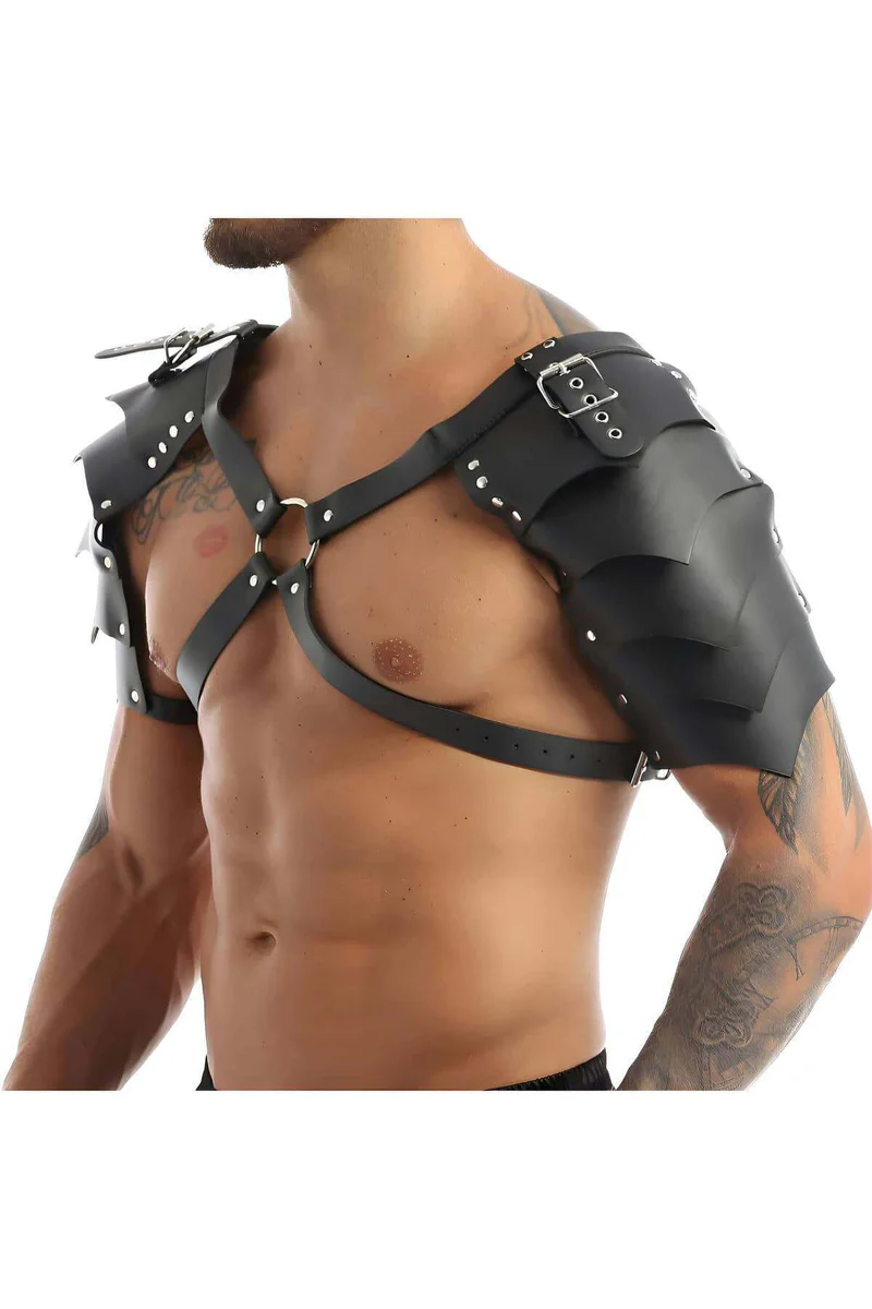 Black Chest Harness Armor Side Profile