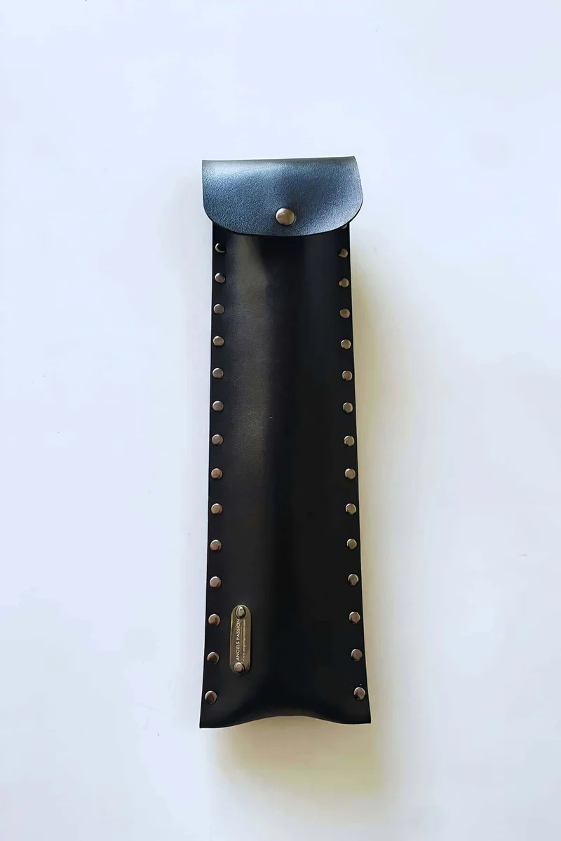 Black Whip with Leather Bag, Stylish Leather Whip, Sexy Accessory - APFT1287