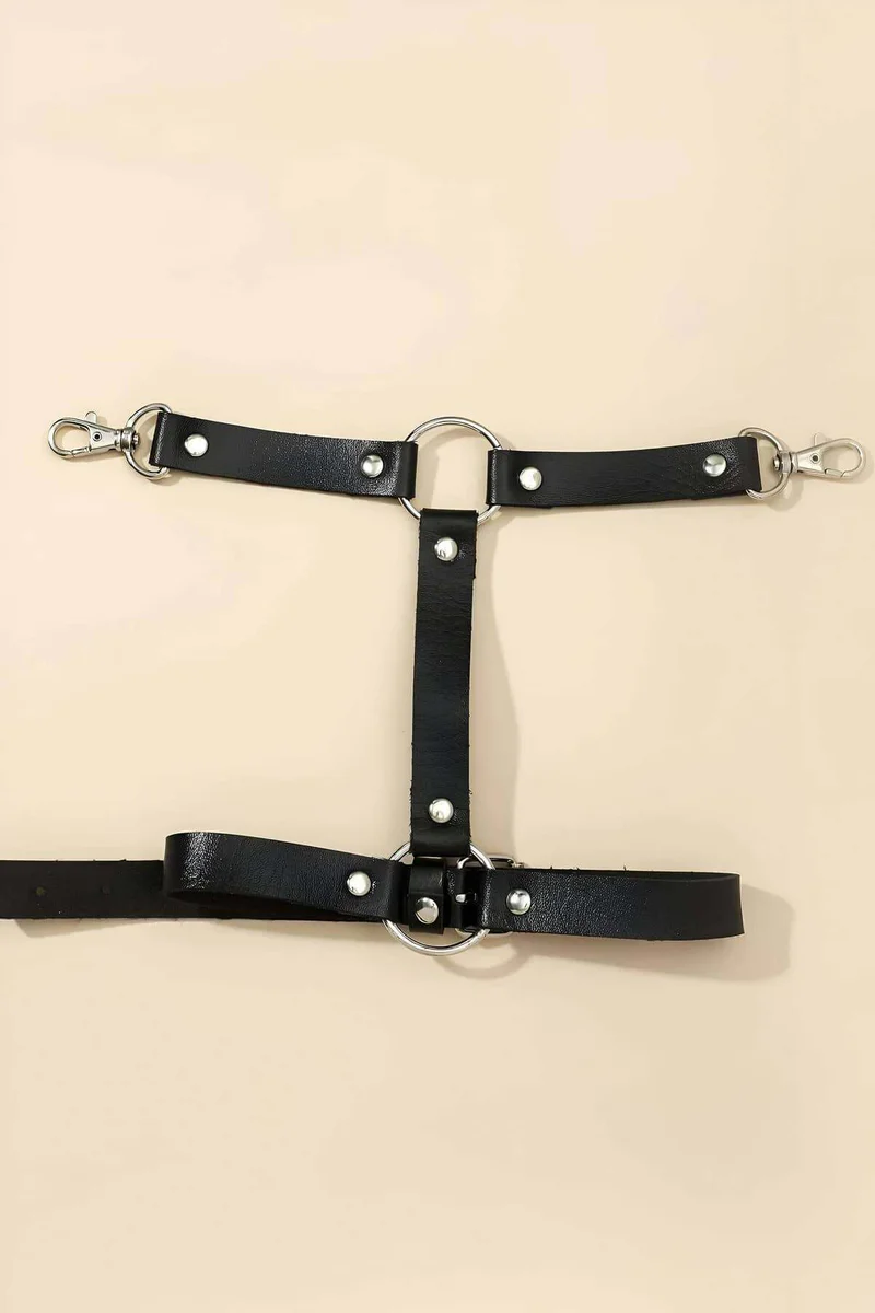 Black faux leather festival g