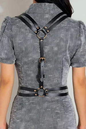 Sexy Shoulder Strap Leather Waist Belt, Clothing Accessory - APFT1180
