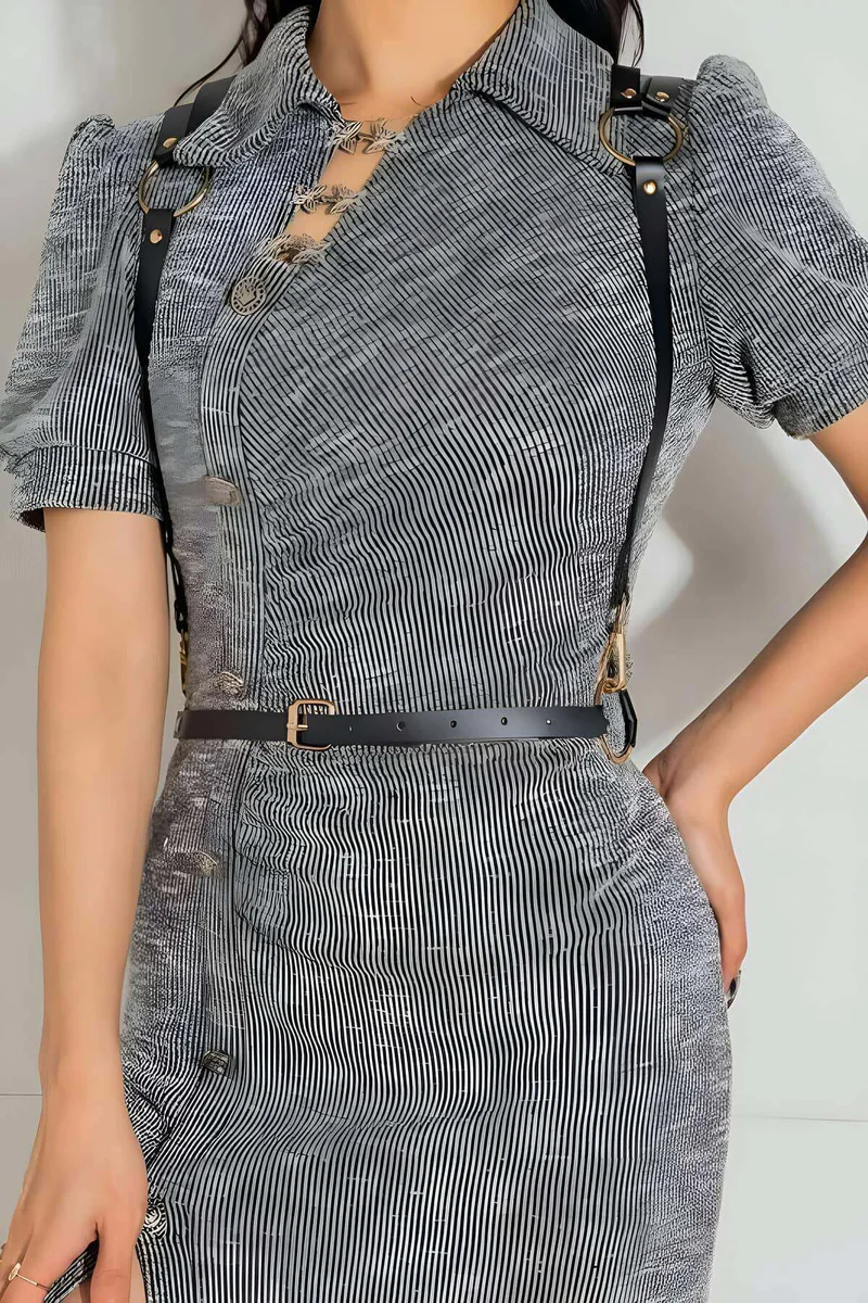 Sexy Shoulder Strap Leather Waist Belt, Clothing Accessory - APFT1180
