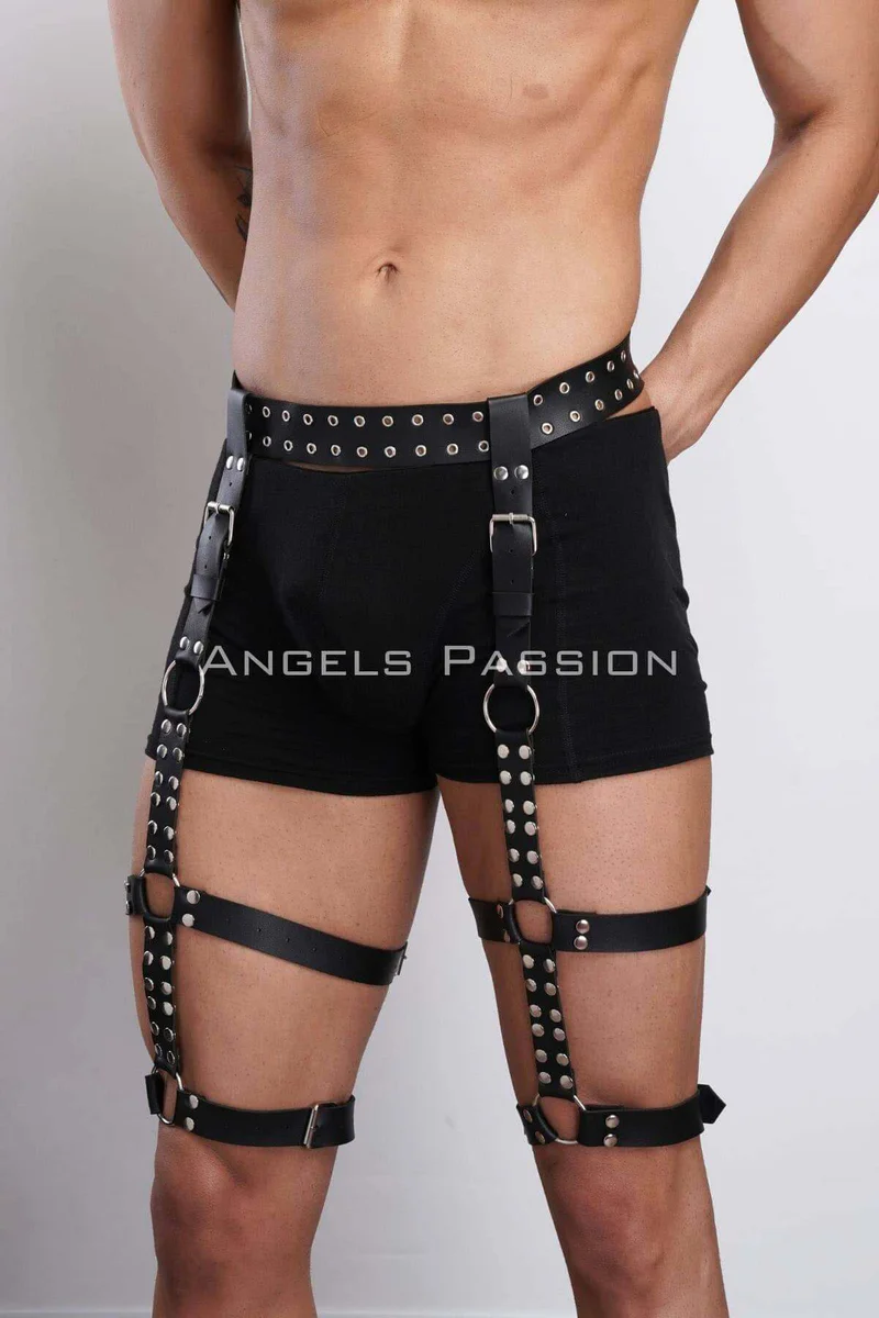 Full Black Leg Harness Front