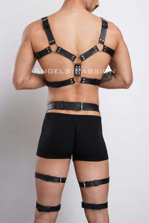 Stylish Chest and Leg Harness Suit, Men's Party Accessories - APFTM196