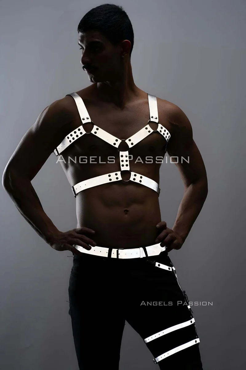 Reflective rave harness set, full body