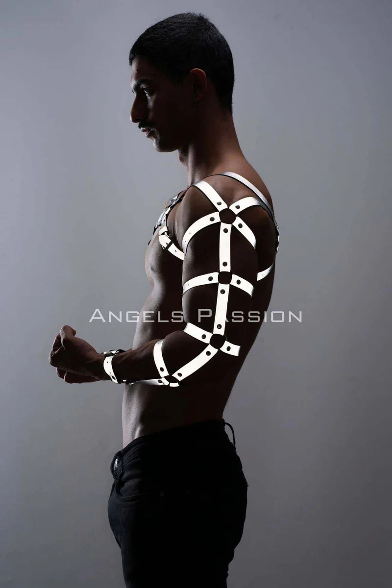 Festival reflective silver harness set